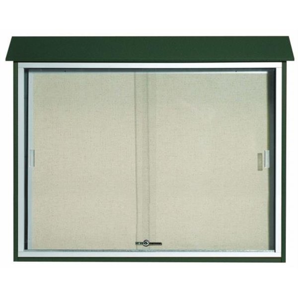 Aarco Aarco Products  Inc. PLDS3645-4 Green Sliding Door Plastic Lumber Message Center with Vinyl Posting Surface 36 in.H x 45 in.W PLDS3645-4